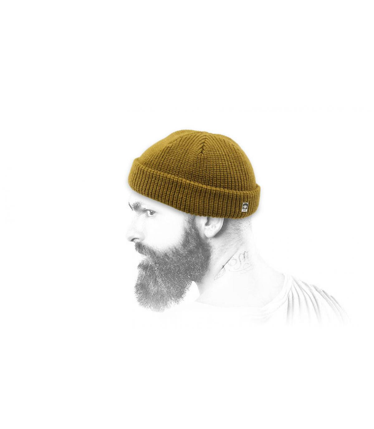 bruin havenhoedje Obey Micro Beanie tapenade